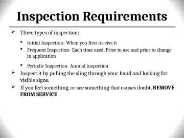 Slide 84: Inspection Requirements