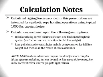 Slide 100: Calculation Notes