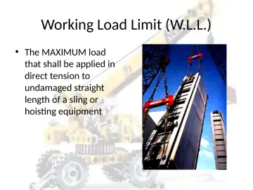 Slide 16: Working Load Limit (W.L.L.)