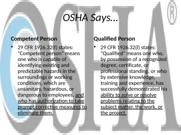 Slide 27: OSHA Says…
