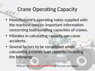 Slide 47: Crane Operating Capacity