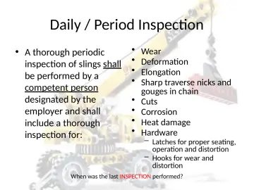 Slide 82: Daily / Period Inspection