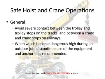 Slide 125: Safe Hoist and Crane Operations