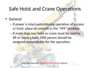 Slide 126: Safe Hoist and Crane Operations