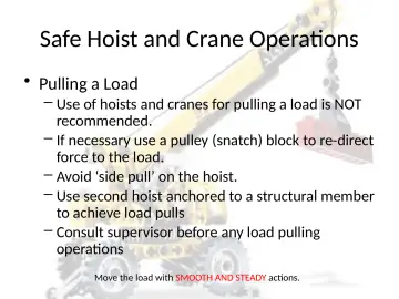 Slide 128: Safe Hoist and Crane Operations