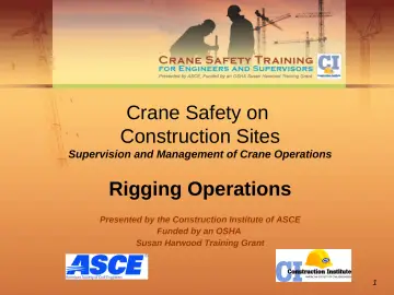 Cranes, Derricks & Rigging PowerPoints and handouts · OSHA Outreach Trainer