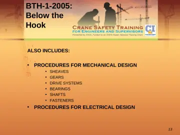 Slide 13: BTH-1-2005: Below the Hook