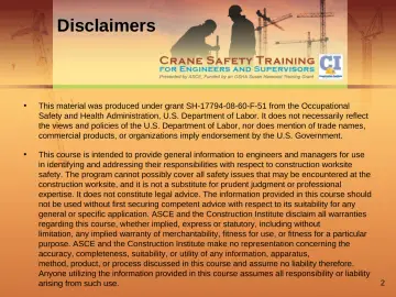 Slide 2: Disclaimers