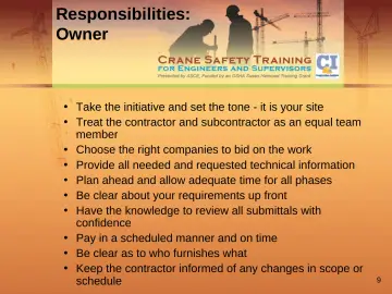 Slide 9: Responsibilities: Owner