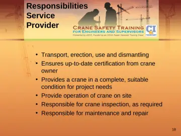 Slide 18: Responsibilities Service Provider