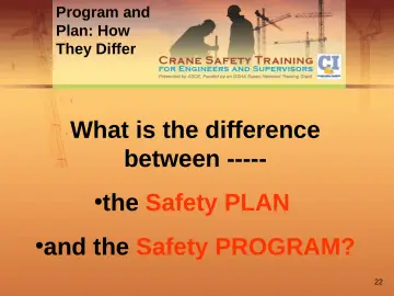 Slide 22: Program and Plan: How