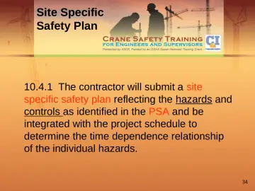 Slide 34: Site Specific Safety Plan