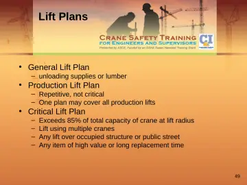 Slide 49: Lift Plans