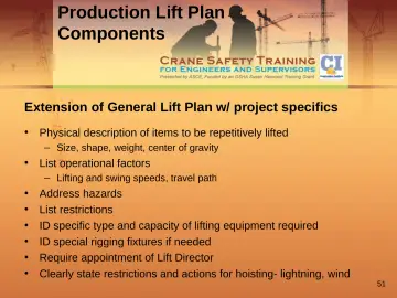 Slide 51: Production Lift Plan Components