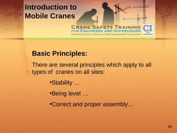 Slide 60: Introduction to Mobile Cranes