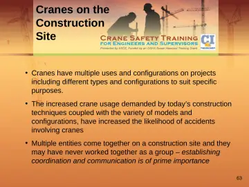Slide 63: Cranes on the Construction Site