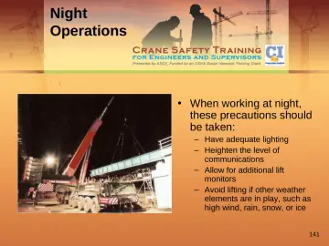 Slide 141: Night Operations