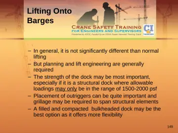 Slide 149: Lifting Onto Barges
