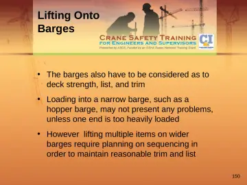 Slide 150: Lifting Onto Barges