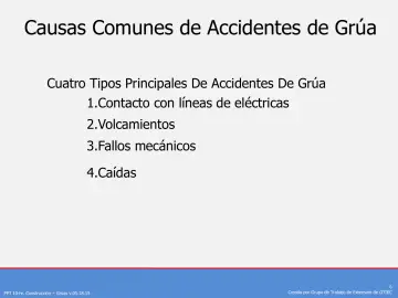 Slide 6: Causas Comunes de Accidentes de Grúa