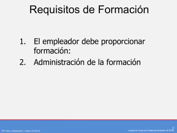 Slide 22: Requisitos de Formación