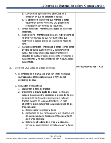 Page 5: b. La visión del operador está obstruida en la dirección en que se desplaza el equipo.