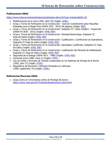 Page 10: Publicaciones OSHA