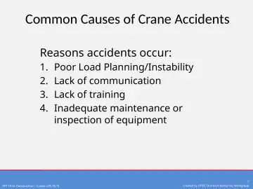 Slide 7: Common Causes of Crane Accidents