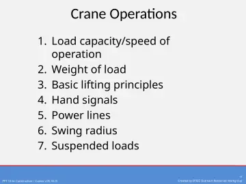 Slide 17: Crane Operations