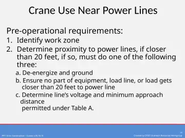 Slide 19: Crane Use Near Power Lines