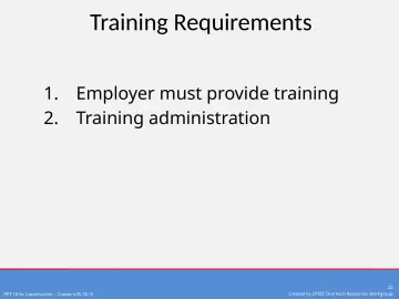 Slide 22: Training Requirements