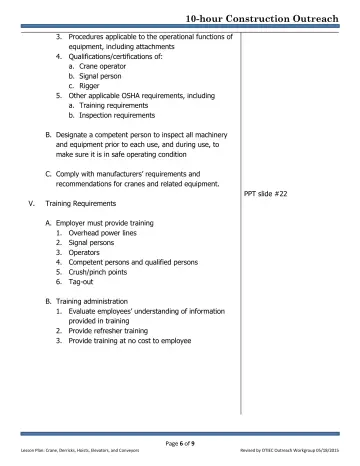 Page 6: 3. Procedures applicable to the operational functions of equipment, including attachments