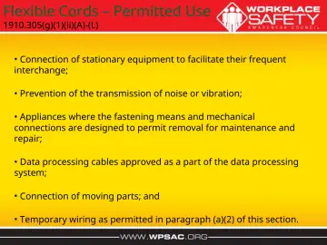 Slide 8: Flexible Cords – Permitted Use