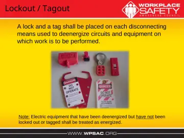 Slide 32: Lockout / Tagout