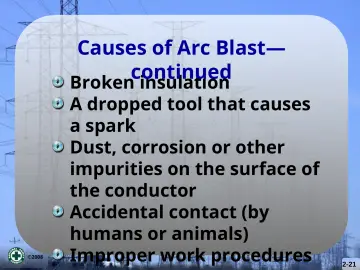 Slide 21: Causes of Arc Blast— continued