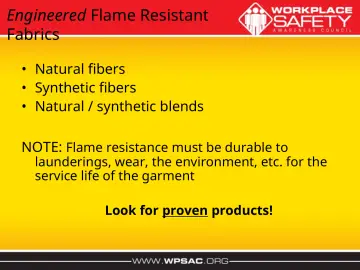 Slide 20: Engineered Flame Resistant Fabrics