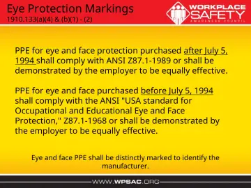Slide 30: Eye Protection Markings