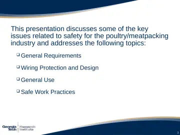 Slide 3: Overview This presentation discusses some of the key issues related to safety for the…