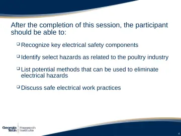 Slide 4: After the completion of this session, the participant Objectives should be able to: