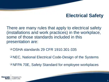 Slide 5: Electrical Safety