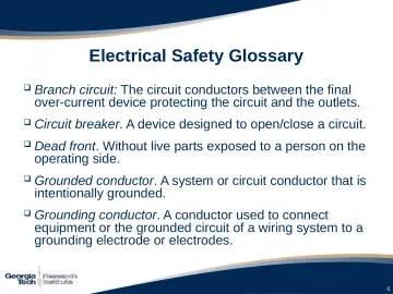 Slide 6: Electrical Safety Glossary