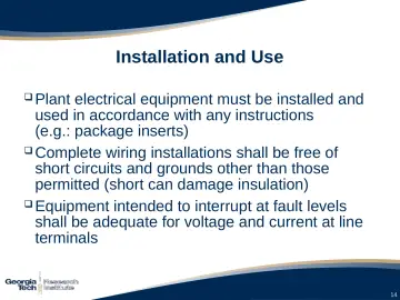Slide 14: Installation and Use
