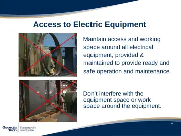 Slide 25: Access to Electric Equipment