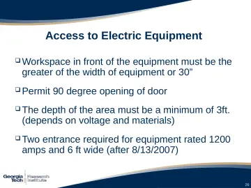 Slide 26: Access to Electric Equipment