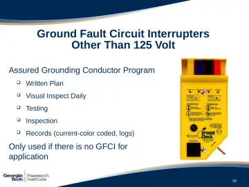 Slide 38: Ground Fault Circuit Interrupters Other Than 125 Volt