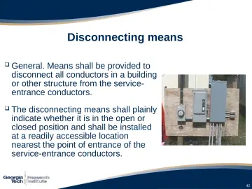 Slide 42: Disconnecting means