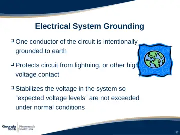 Slide 51: Electrical System Grounding