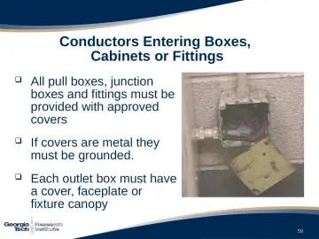 Slide 59: Conductors Entering Boxes, Cabinets or Fittings
