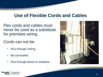 Slide 67: Use of Flexible Cords and Cables