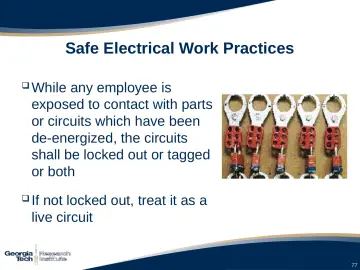 Slide 77: Safe Electrical Work Practices